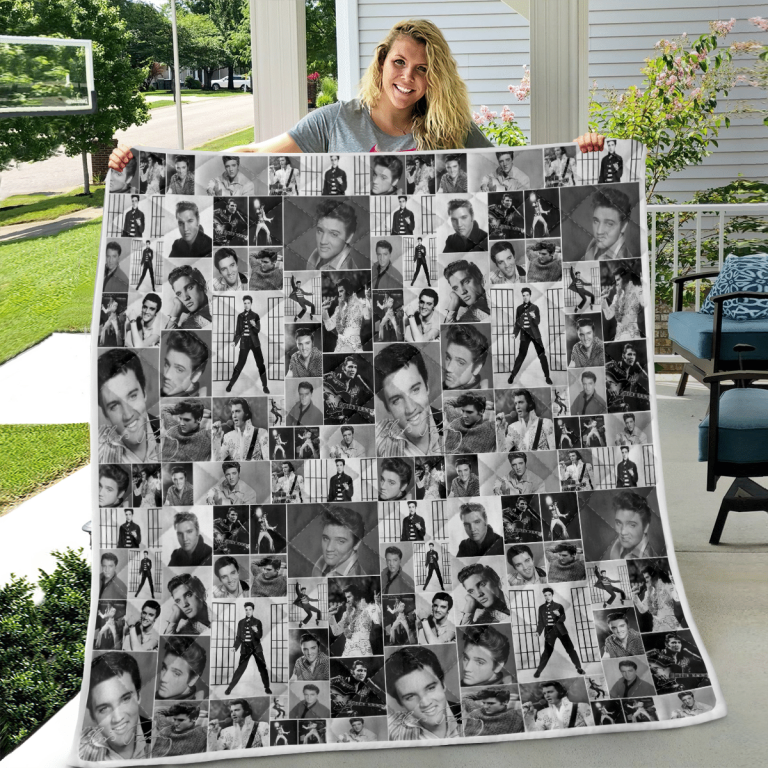 Elvis Presley black and white quilt blanket 5