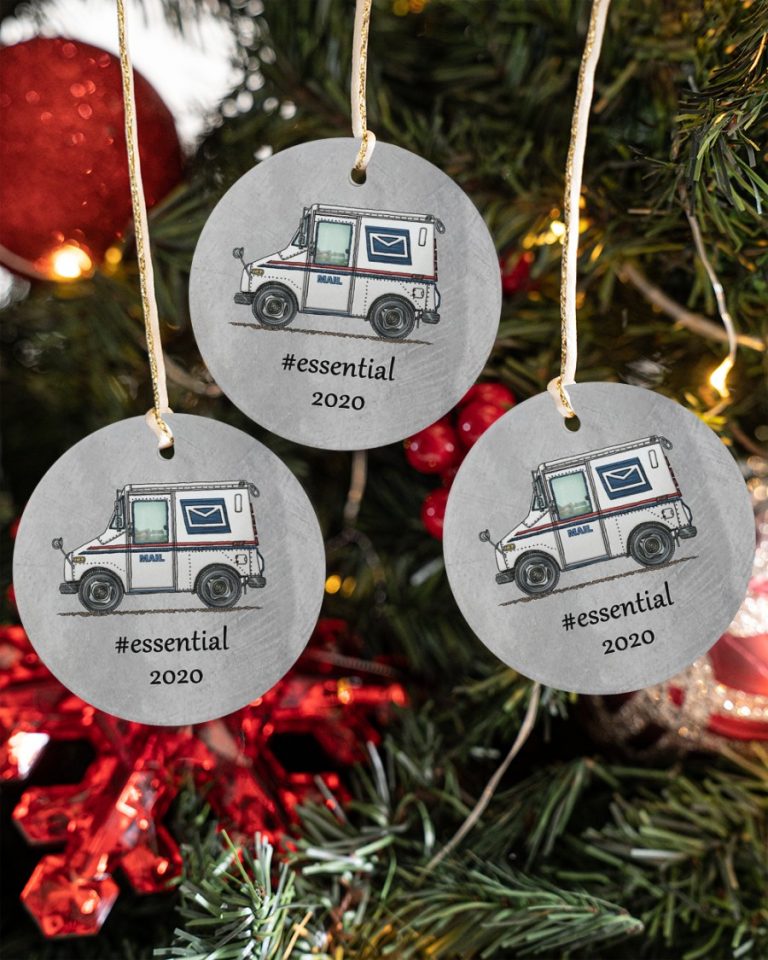 Essential 2020 postal worker circle ornament2