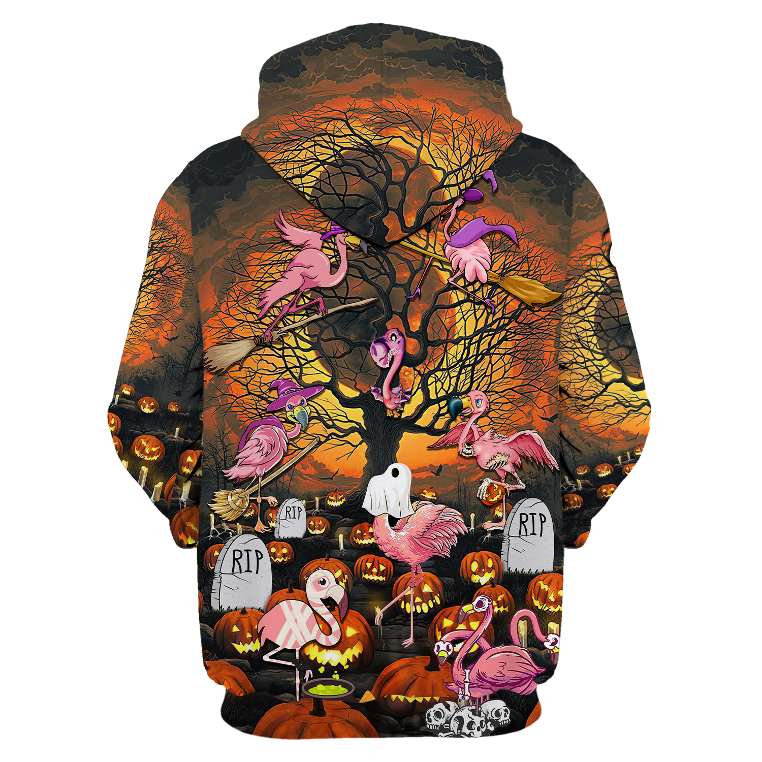 Flamingo Pattern Halloween Hoodie And Shirt 6 Famille Flamingo Pattern Halloween Hoodie And Shirt4