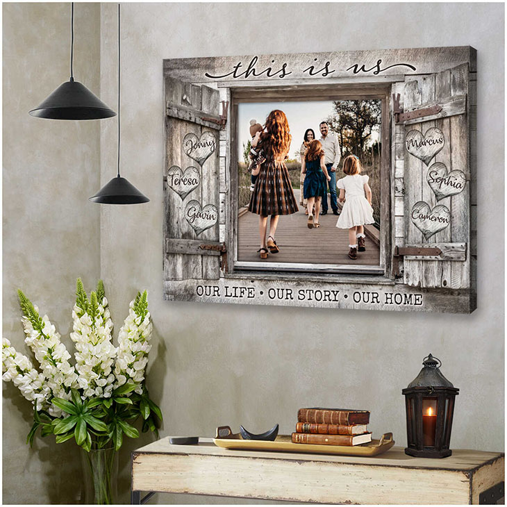 Family This Is Us Our Life Our Story Our Home Custom Personalized Photo Canvas