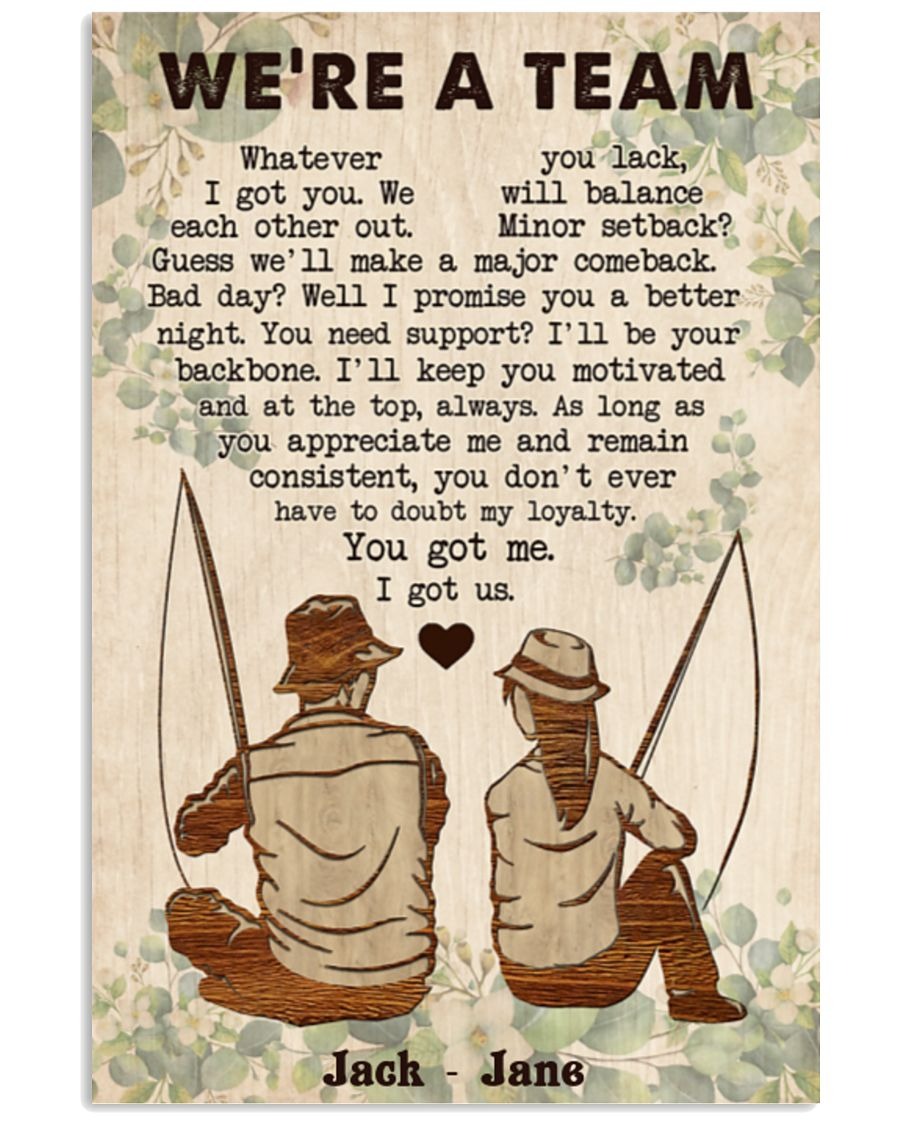 Fishing We're a team custom personalized name poster