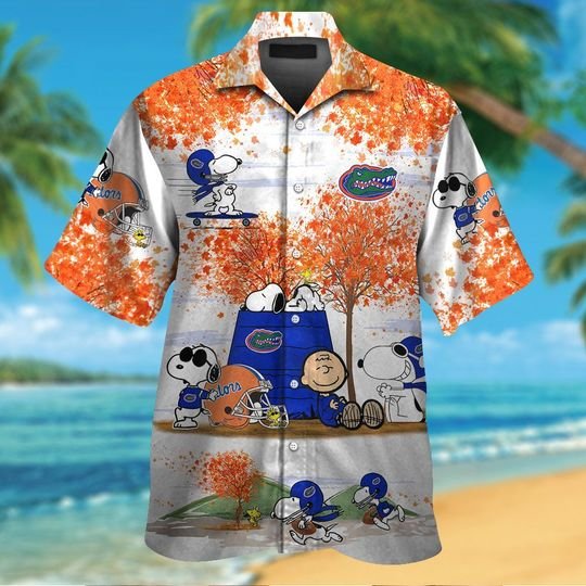 Florida gators Snoopy autumn hawaiian shirtshort1