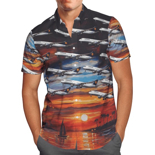 German airline lufthansa airbus a350-941 hawaiian shirt 2 German airline lufthansa airbus a350 941 hawaiian shirt 2