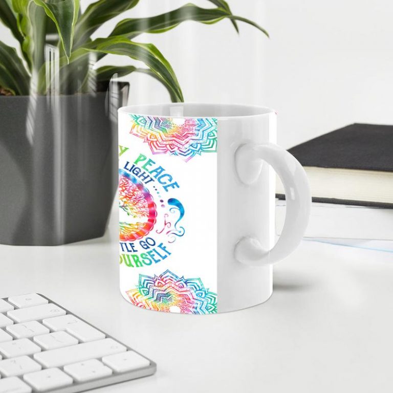 Gnome Tie Dye Hippie Peace Im mostly peace love and light mug 5