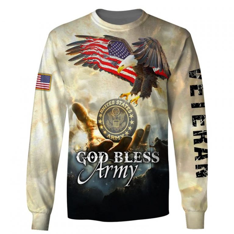 God Bless Army Veteran Eagle 3d shirt hoodie 4