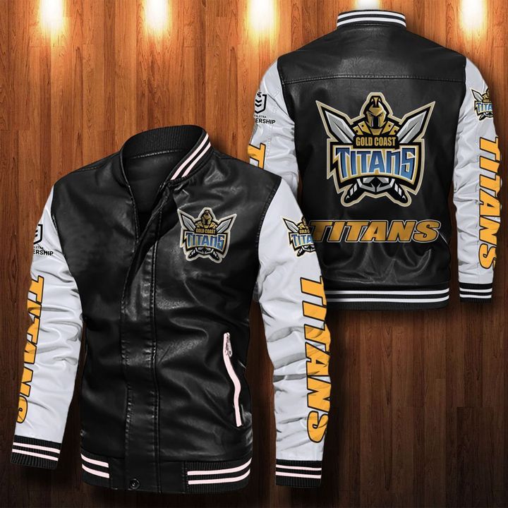 Gold Coast Titans Leather Bomber Jacket 1