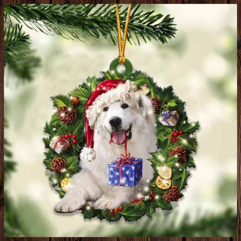 Great Pyrenees and Christmas gift Ornament 1