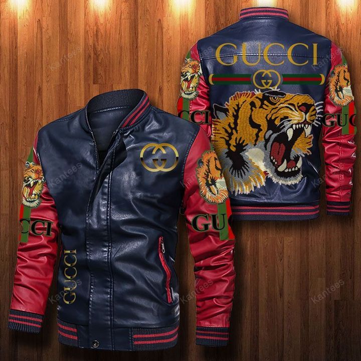 Gucci Tiger Leather Bomber Jacket 4