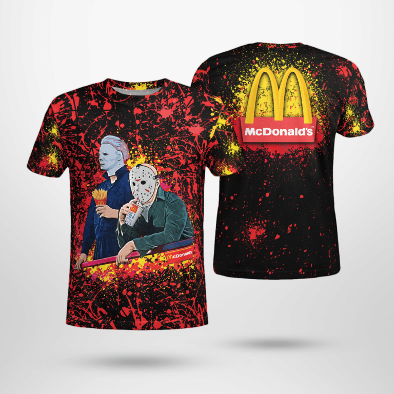 Halloween Mcdonald's Jason Voorhees, Michael Myers 3d Tshirt Halloween Mcdonald's Jason Voorhees Michael Myers 3d shirt