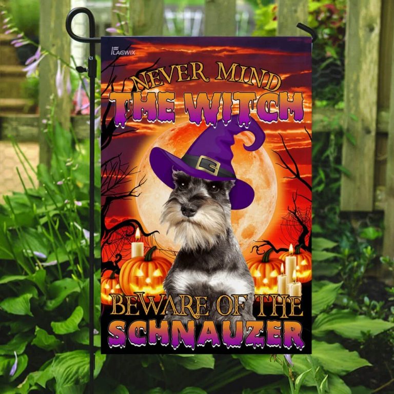 Halloween Never Mind The Witch Beware Of The Schnauzer Flag3