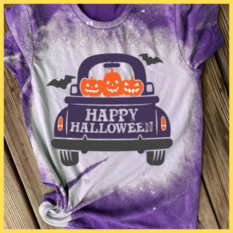 Happy halloween pumpkin car bleach T shirt 2
