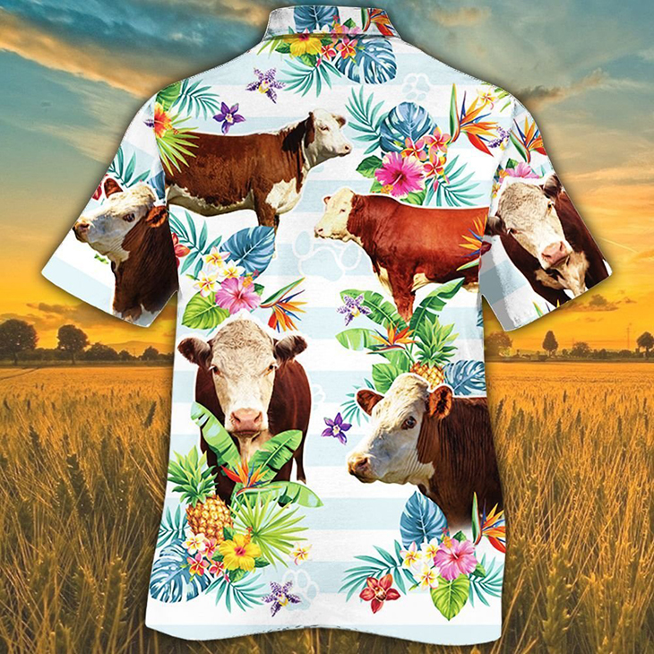Hereford cattle tropical flower hawaiian shirt 3 Hereford cattle tropical flower hawaiian shirt1