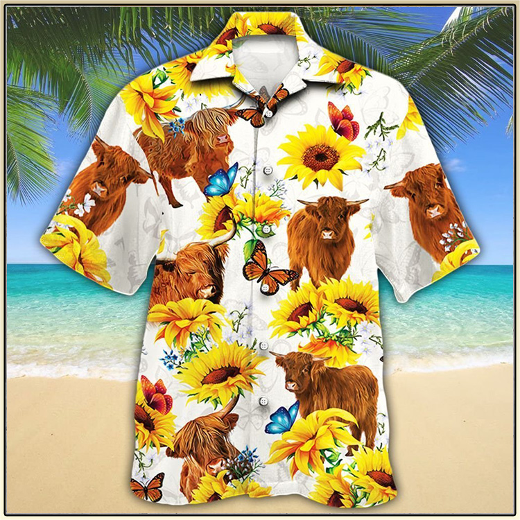 Highland Cattle SunFlower Hawaiian Shirt 4 Highland Cattle Lovers Sun Flower Hawaiian Shirt2