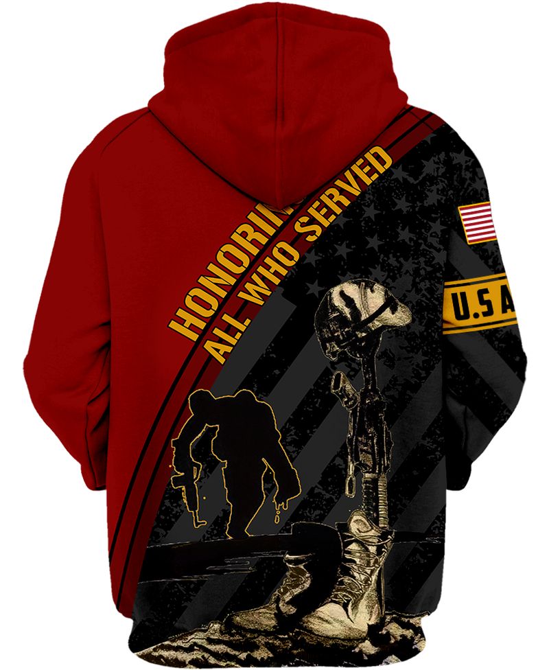 Honoring all who served US Army Veteran 3d shirt hoodie 2 Honoring all who served US Army Veteran 3d shirt hoodie 1