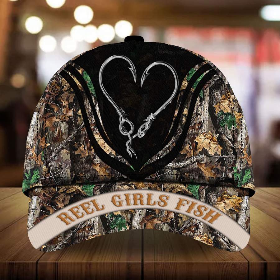 Hook Couple Reel girls fish custom personalized name cap 5