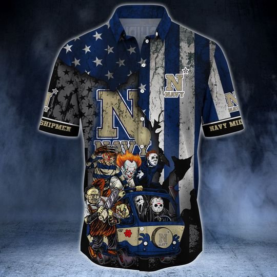 Horror movies Navy Midshipmen hawaiian shirt 3 Horror movies Navy Midshipmen hawaiian shirt