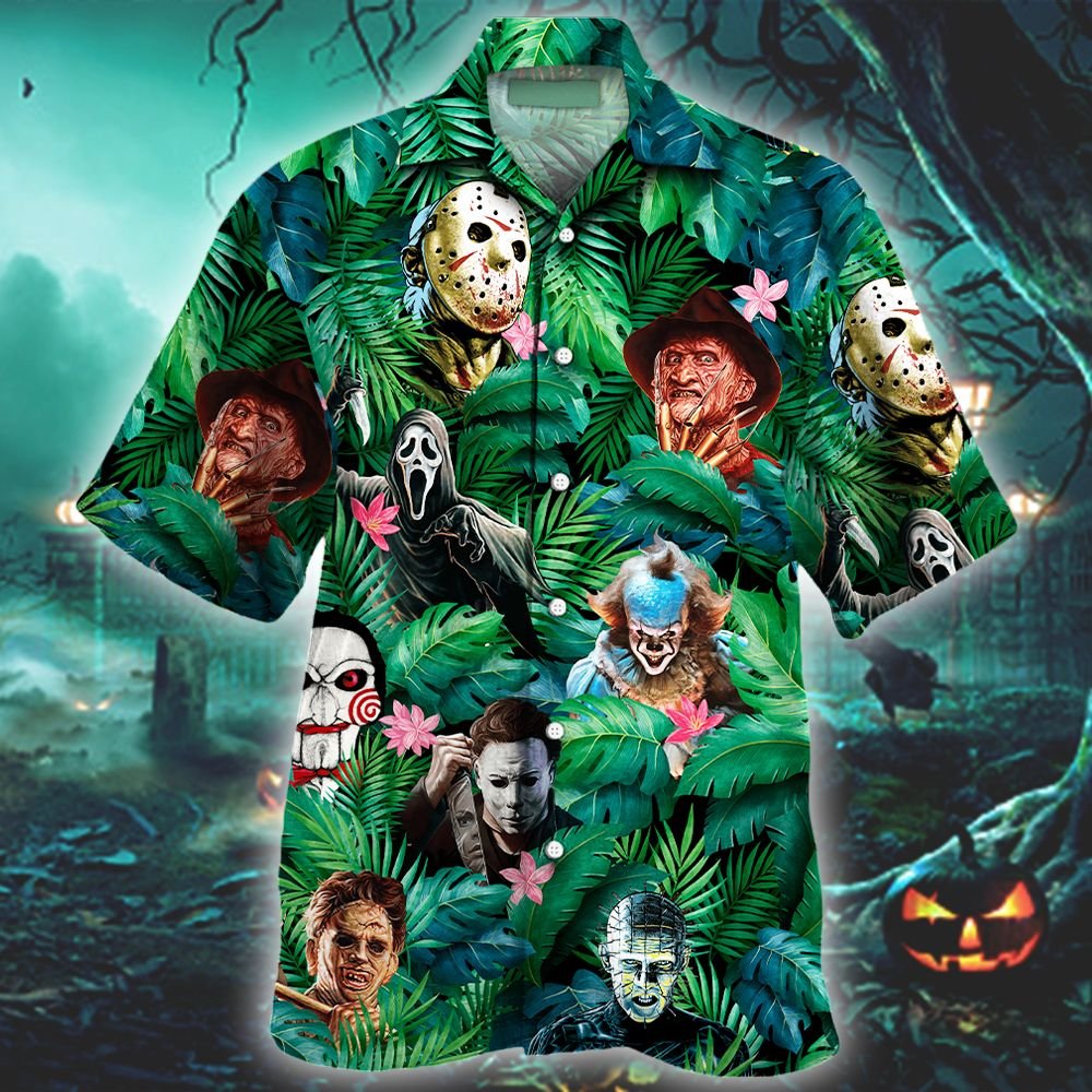 Horror movies characters Hawaiian shirt 2