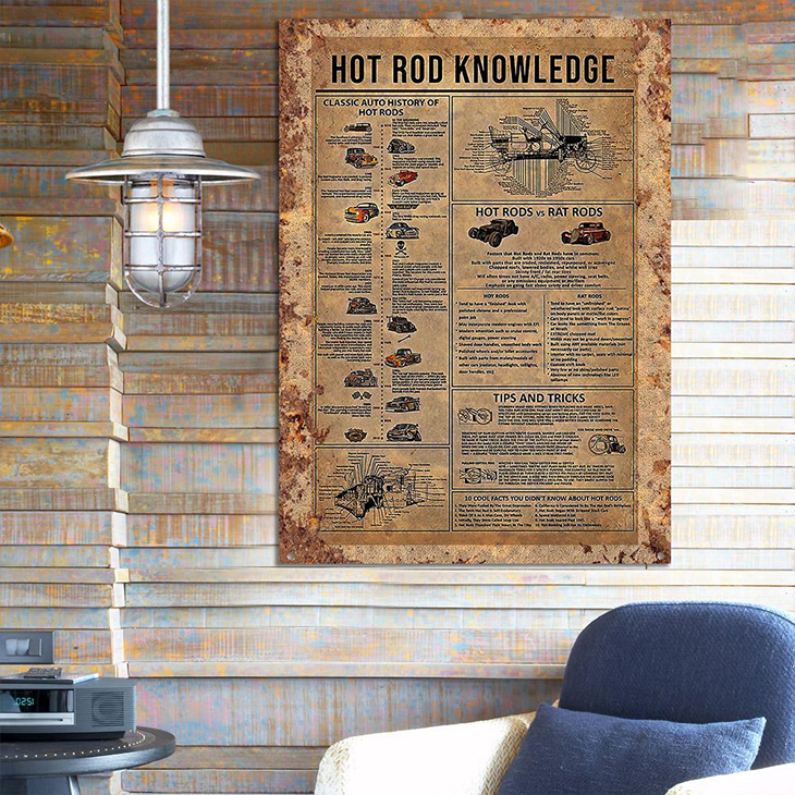 Hot Rod Knowledge Metal Sign