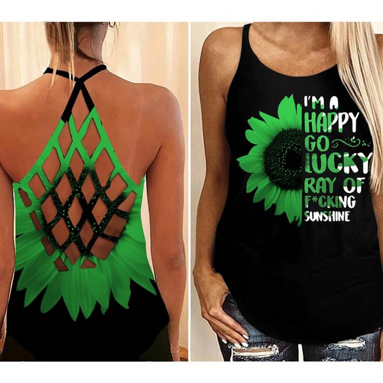 I'm Happy Go Lucky Ray of Fucking Sunshine criss cross tank top (2) Im Happy Go Lucky Ray of Fucking Sunshine criss cross tank top 2