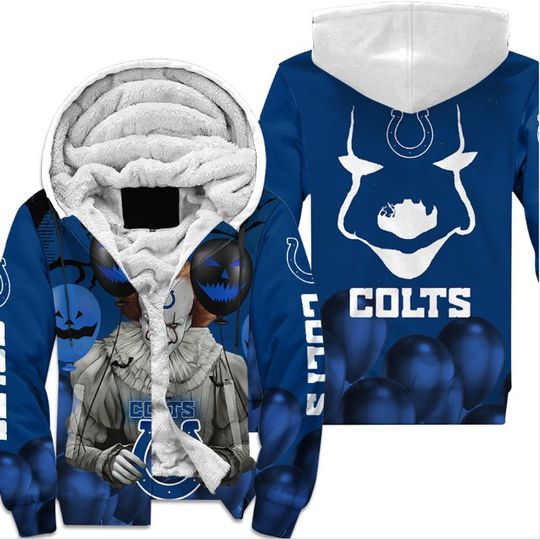 Indianapolis colts pennywise the dancing clown it halloween 3d all over print hoodie3