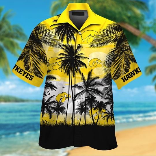 Iowa Hawkeyes Tropical Hawaiian Shirt Short1