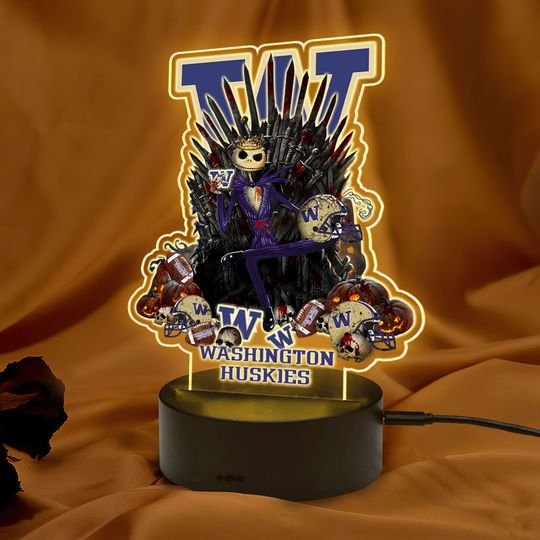 Jack Skellington Washington Huskies NCAA Led lamp 3 Jack Skellington Washington Huskies NCAA Led lamp2