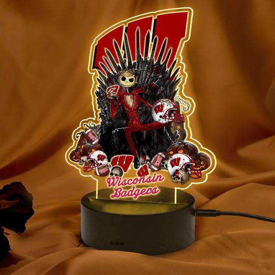 Jack Skellington Wisconsin Badgers NCAA Led lamp 3 Jack Skellington Wisconsin Badgers NCAA Led lamp2