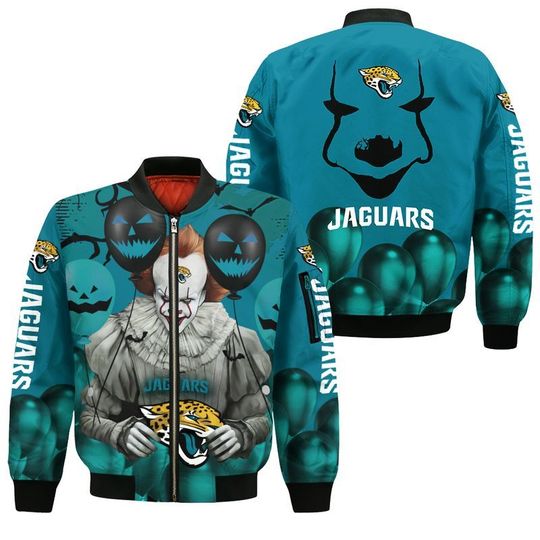 Jacksonville jaguars pennywise the dancing clown it halloween 3d all over print hoodie 3 Jacksonville jaguars pennywise the dancing clown it halloween 3d all over print hoodie2
