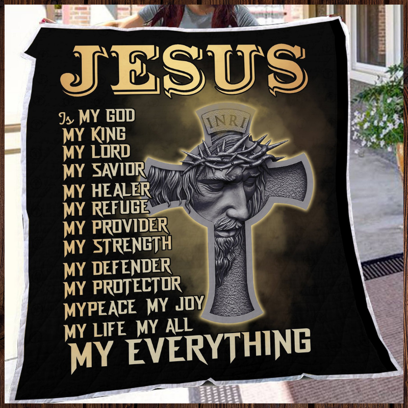 Jesus is my God my King my lord my everything fleece blanket 3 Jesus is my God my King my lord my everything fleece blanket 1