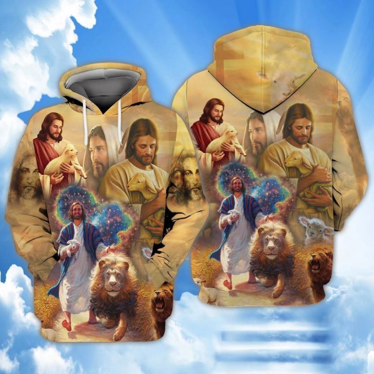 Jesus lion lamp 3d shirt hoodie 3