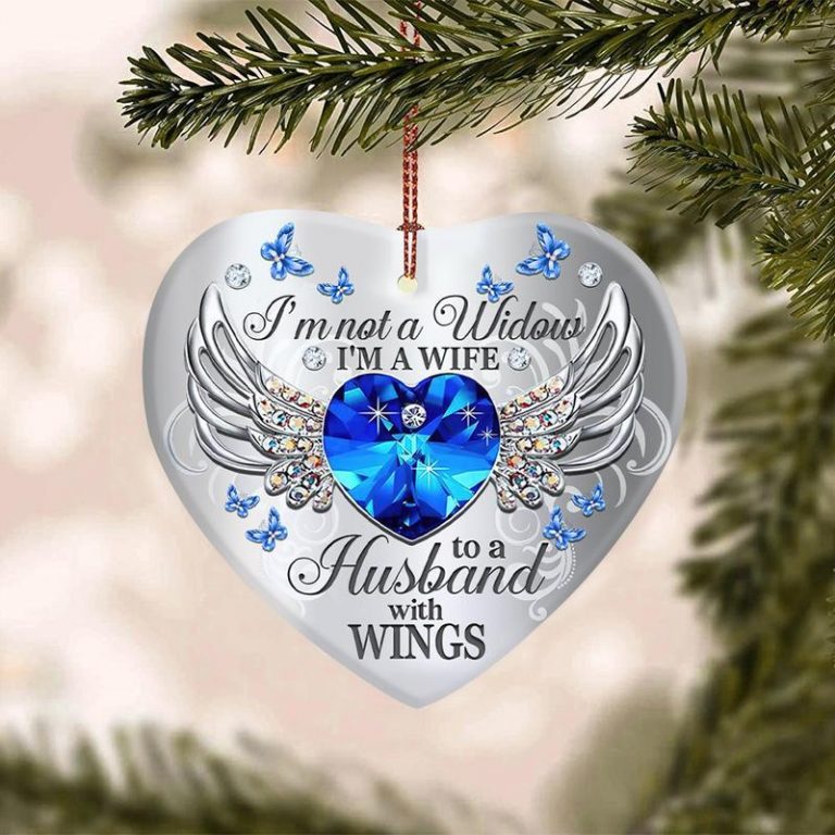 Jewelry wings i'm not a widow i'm a wife to a husband with wings heart ornament 3 Jewelry wings im not a widow im a wife to a husband with wings heart ornament 3