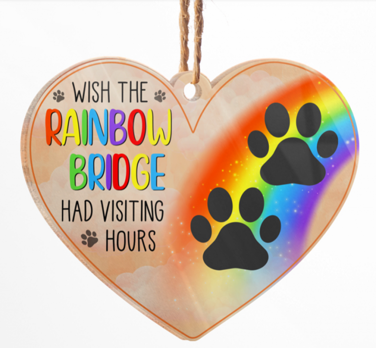 LGBT Wish The Rainbow Bridge Had Visiting Hours custom name hanging ornament 1