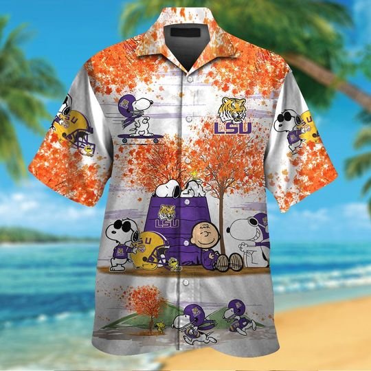 LSU tigers Snoopy autumn hawaiian shirtshort1