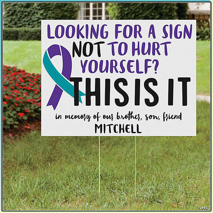 Looking for a sign not to hurt yourself custom personalized name yard sign3