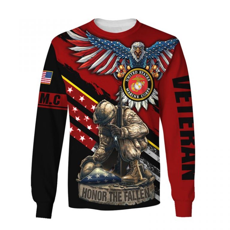 Marines Veteran Eagle honor the fallen all gave some some gave all 3d hoodie and shirt 2