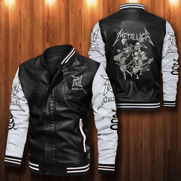 Metallica Simple Hard Rock Leather Bomber Jacket 1