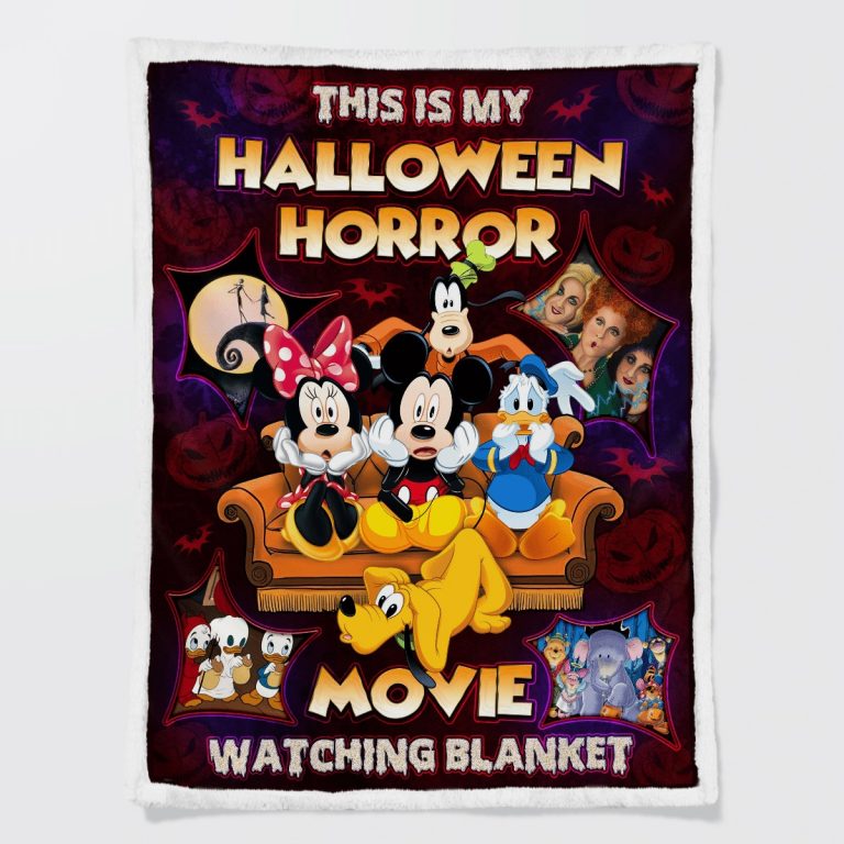 Mickey Mouse and friends this is my Halloween horror movie watching blanket 1