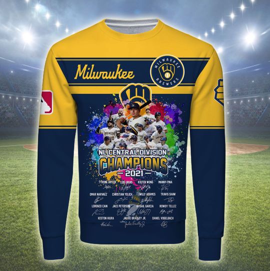 Milwaukee Brewers NL central division champion 2021 3d shirt, hoodie 4 Milwaukee Brewers NL central division champion 2021 3d shirt hoodie 3
