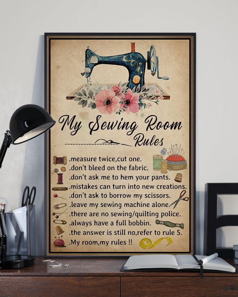 My Sewing Room Rules Poster Canvas
