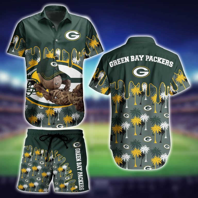 NFL Green Bay Packers Groot Hawaiian shirt short