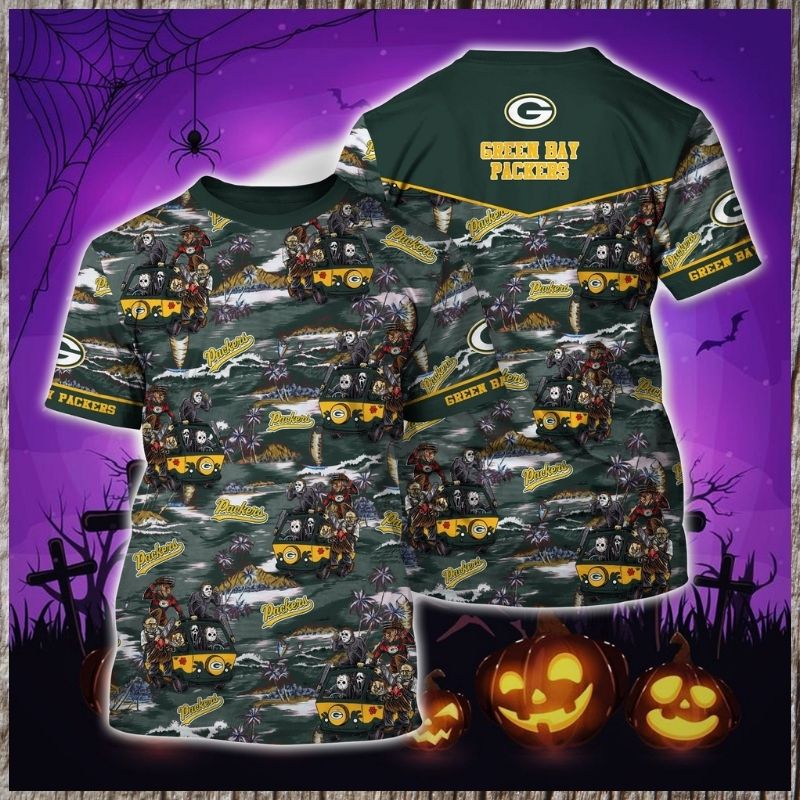 NFL Green Bay Packers Horror characters 3d shirt 3 NFL Green Bay Packers Horror characters 3d shirt