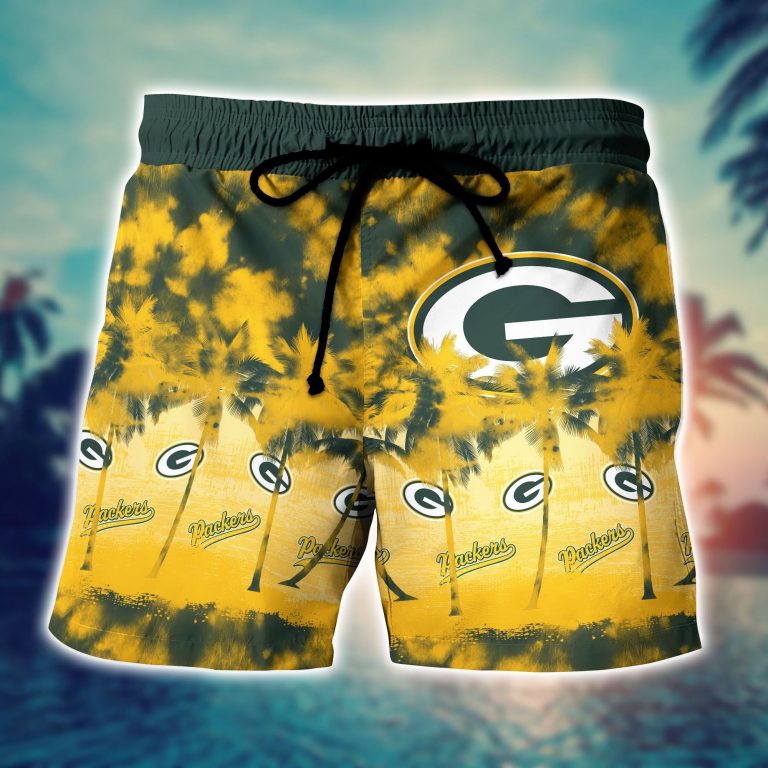 NFL Green Bay Packers logo Hawaiian shirt short 4