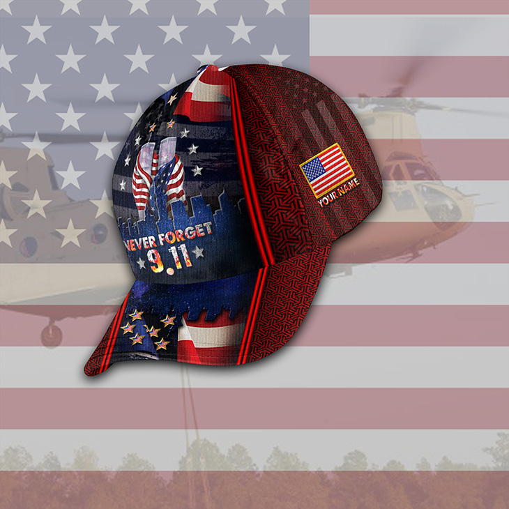 Never Forget September 11th American Flag Custom Name Cap 3 Never Forget September 11th American Flag Custom Name Cap1