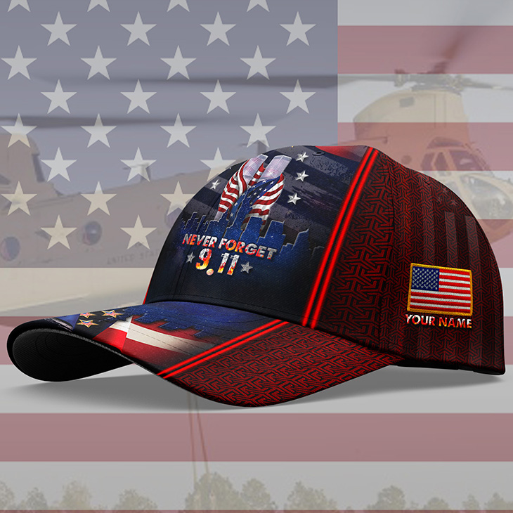 Never Forget September 11th American Flag Custom Name Cap 4 Never Forget September 11th American Flag Custom Name Cap2