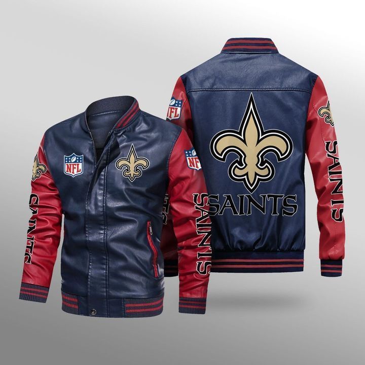 New Orleans Saints Leather Bomber Jacket 4