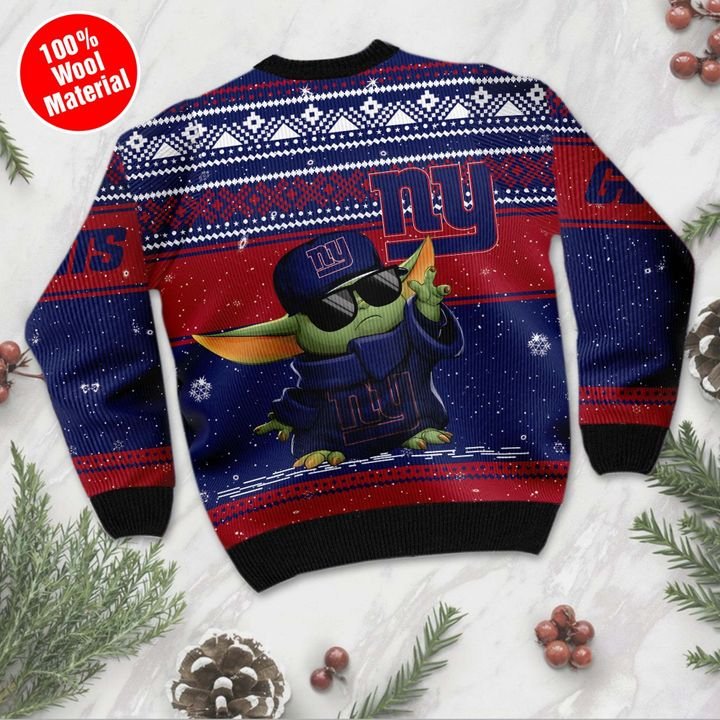 New York Giants Baby Yoda Ugly Christmas Sweater 3