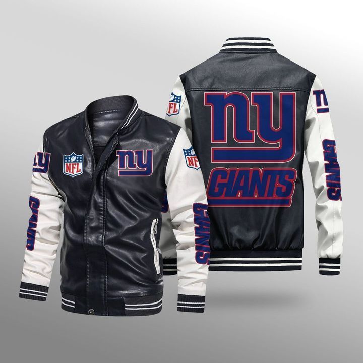 New York Giants Leather Bomber Jacket 1