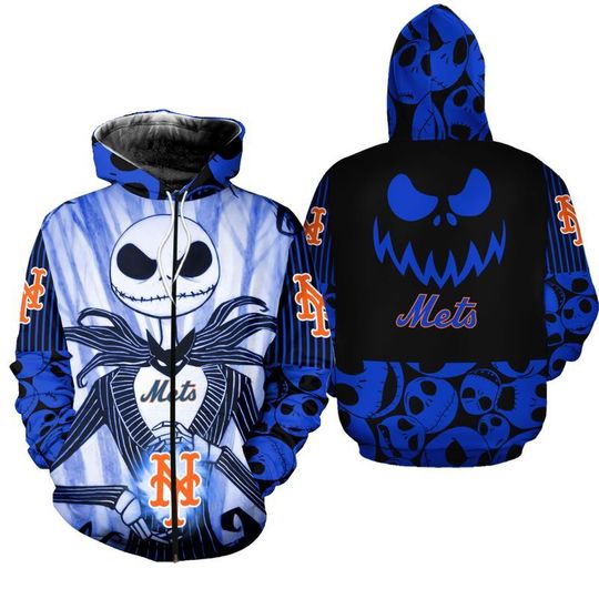 New york mets Jack skellington halloween 3d all over print hoodie 3 New york mets Jack skellington halloween 3d all over print hoodie2