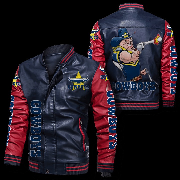 North Queensland Cowboys Leather Bomber Jacket 4