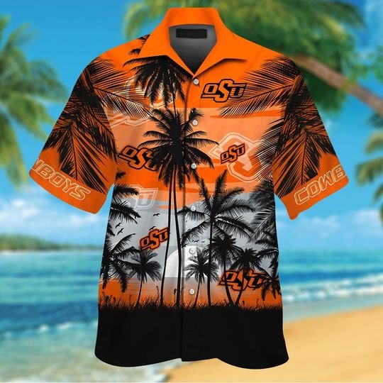 Oklahoma State Cowboys Tropical Hawaiian Shirt Short1